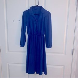 Blue 70s 80s dress
